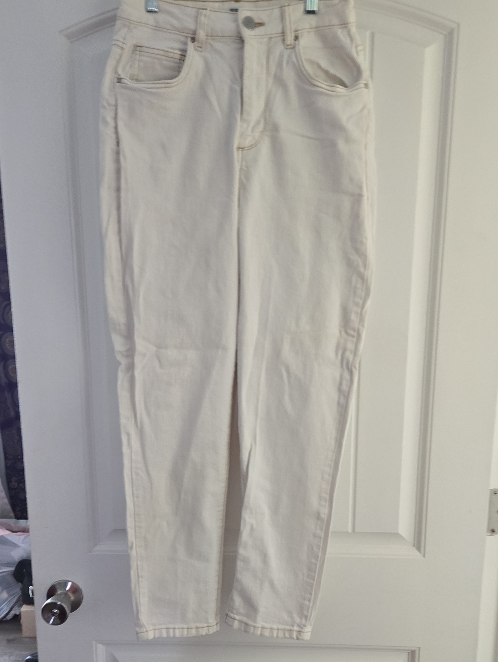 Cotton On Light Beige Stretch Mom Jeans